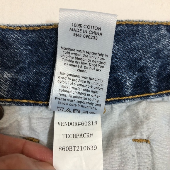 Pacsun Cotton Distressed Ripped Buttoned High Rise Straight Blue Wash Jeans 26 - Picture 14 of 16